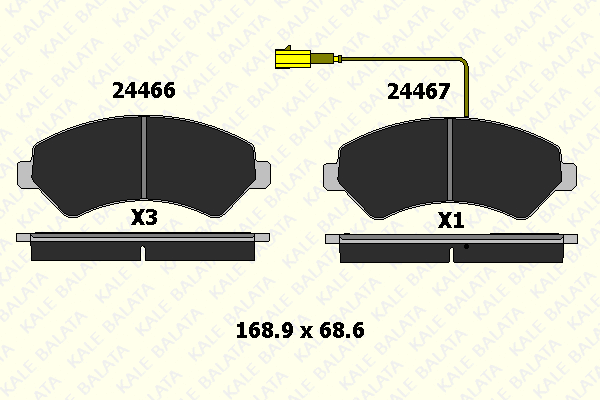 Brake Pad Set, disc brake (24466 190 05)