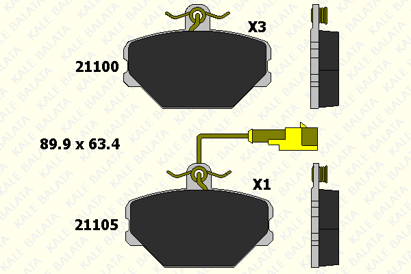 Brake Pad Set, disc brake (21100 170 25)