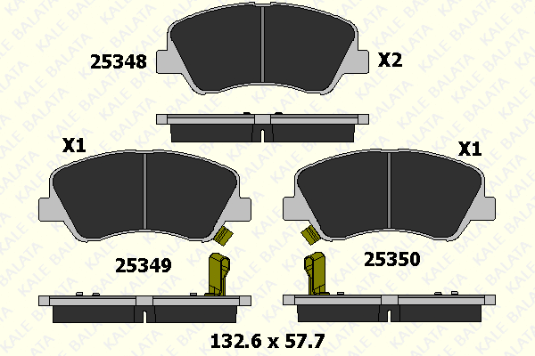 Brake Pad Set, disc brake (25348 175 05)