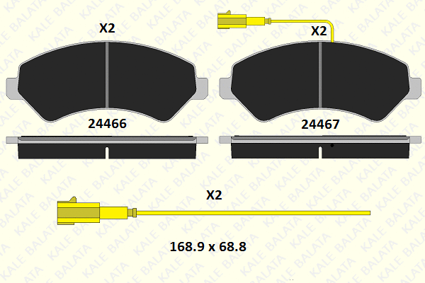 Brake Pad Set, disc brake (24467 190 05)
