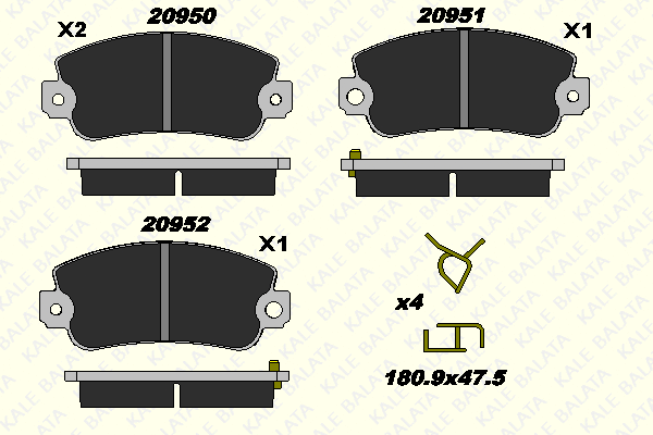 Brake Pad Set, disc brake (20950 180 15)