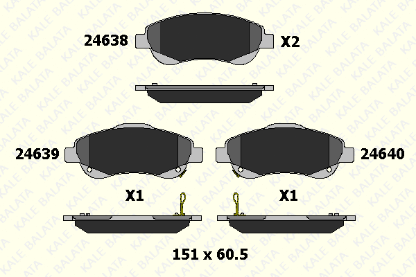 Brake Pad Set, disc brake (24638 190 15)