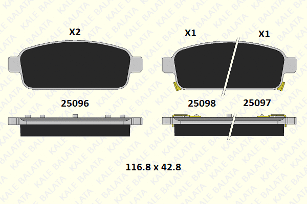 Brake Pad Set, disc brake (25096 162 05)