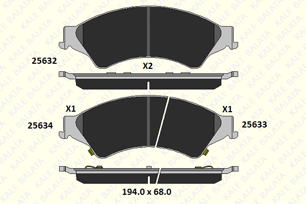 Brake Pad Set, disc brake (25632 164 05)