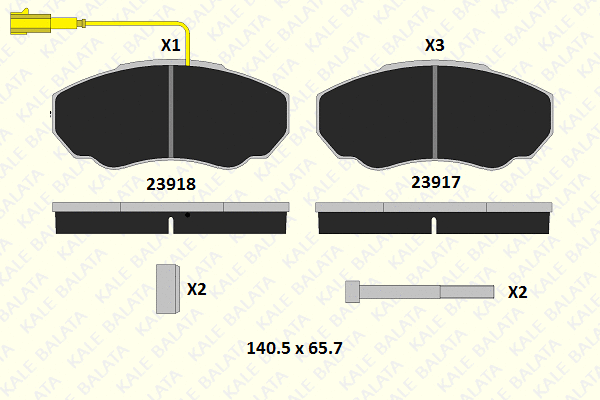 Brake Pad Set, disc brake (23917 191 15)