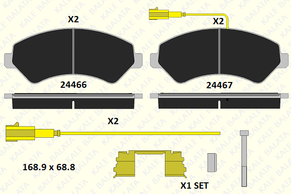 Brake Pad Set, disc brake (24467 190 15)