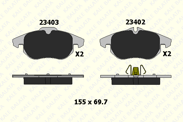 Brake Pad Set, disc brake (23402 206 05)
