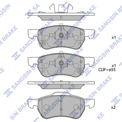 Brake Pad Set, disc brake (SP2596)