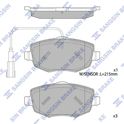 Brake Pad Set, disc brake (SP1874A)
