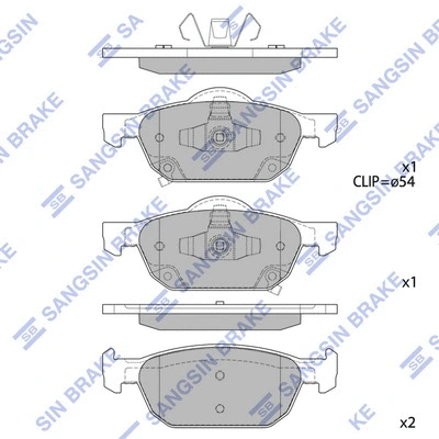 Brake Pad Set, disc brake (SP1605)