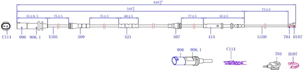 Warning Contact, brake pad wear (SWS1601)