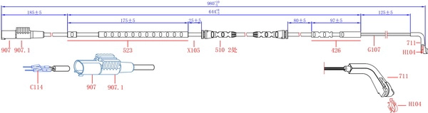 Warning Contact, brake pad wear (SWS1705)