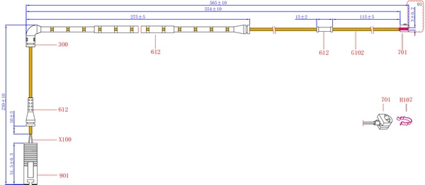 Warning Contact, brake pad wear (SWS1121)