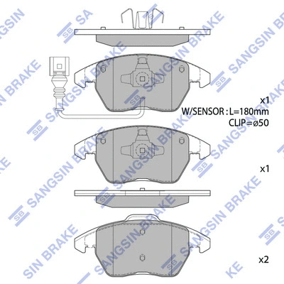 Brake Pad Set, disc brake (SP1692)