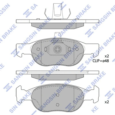 Brake Pad Set, disc brake (SP1740A)