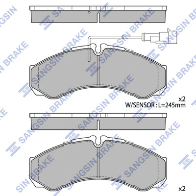 Brake Pad Set, disc brake (SP2638A)