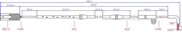 Warning Contact, brake pad wear (SWS1201)
