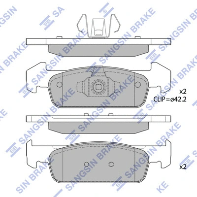Brake Pad Set, disc brake (SP1786)