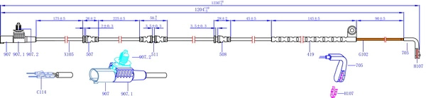 Warning Contact, brake pad wear (SWS1707)