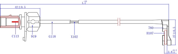 Warning Contact, brake pad wear (SWS2901)