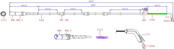Warning Contact, brake pad wear (SWS1620)
