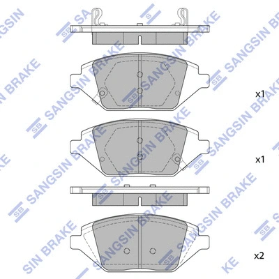 Brake Pad Set, disc brake (SP1837)