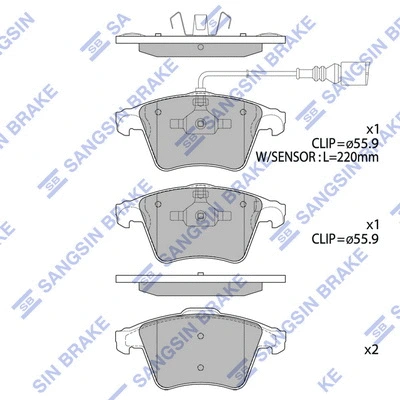 Brake Pad Set, disc brake (SP1979)