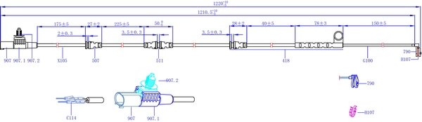 Warning Contact, brake pad wear (SWS1706)