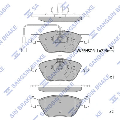 Brake Pad Set, disc brake (SP2294A)