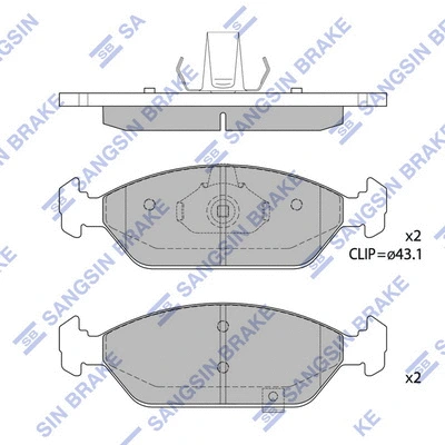 Brake Pad Set, disc brake (SP1404)
