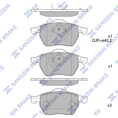 Brake Pad Set, disc brake (SP2097A)