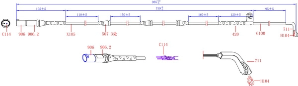 Warning Contact, brake pad wear (SWS1619)
