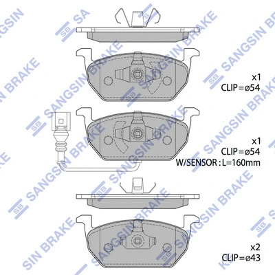 Brake Pad Set, disc brake (SP1736)
