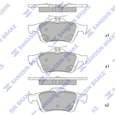 Brake Pad Set, disc brake (SP1947)