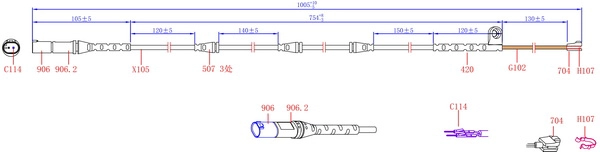 Warning Contact, brake pad wear (SWS1624)