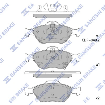 Brake Pad Set, disc brake (SP1631)