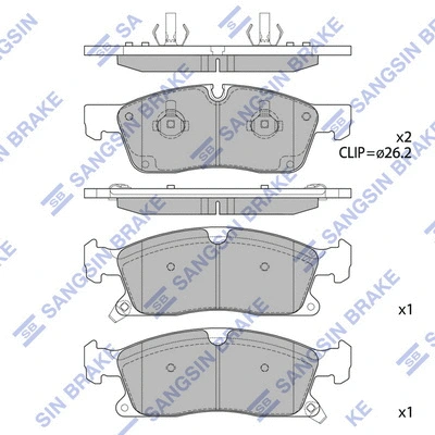 Brake Pad Set, disc brake (SP1945)