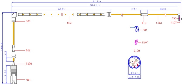 Warning Contact, brake pad wear (SWS1122)