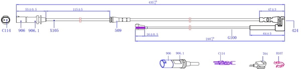 Warning Contact, brake pad wear (SWS1600)