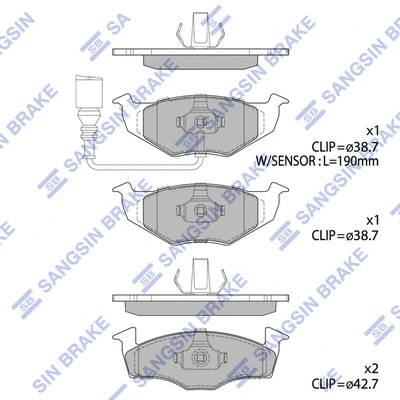 Brake Pad Set, disc brake (SP1857A)