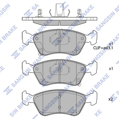 Brake Pad Set, disc brake (SP1597)