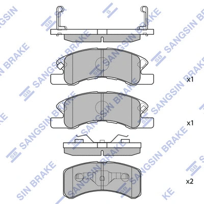 Brake Pad Set, disc brake (SP1593)