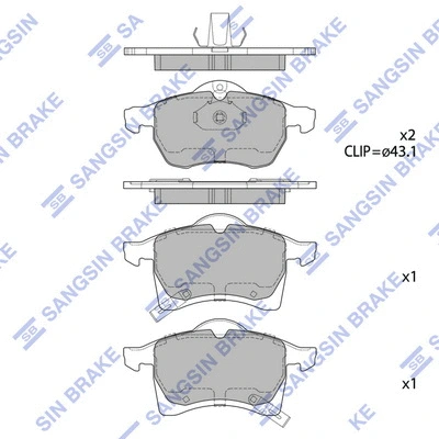 Brake Pad Set, disc brake (SP1805)