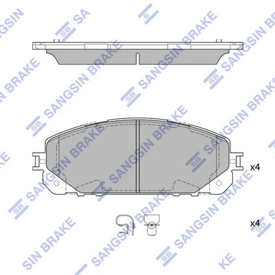 Brake Pad Set, disc brake (SP4008A)