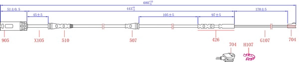 Warning Contact, brake pad wear (SWS1513)