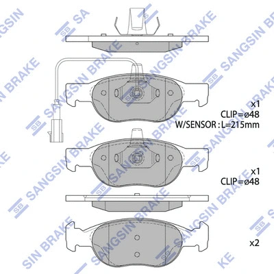 Brake Pad Set, disc brake (SP1740)