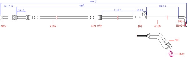 Warning Contact, brake pad wear (SWS1512)