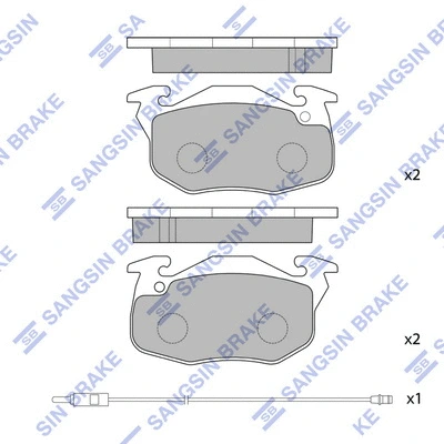 Brake Pad Set, disc brake (SP2003)