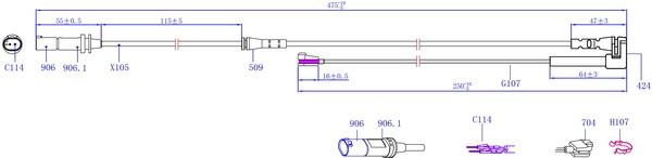 Warning Contact, brake pad wear (SWS1621)