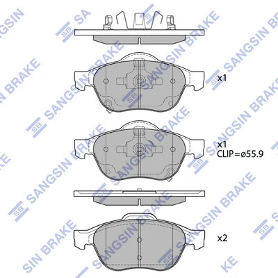 Brake Pad Set, disc brake (SP1574)